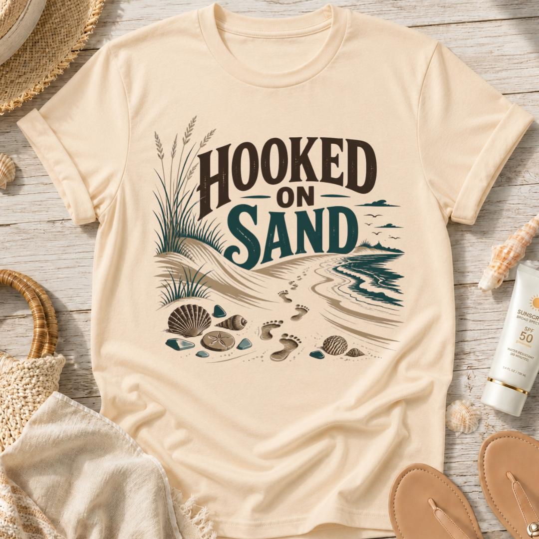 Hooked on Sand Beach T-Shirt