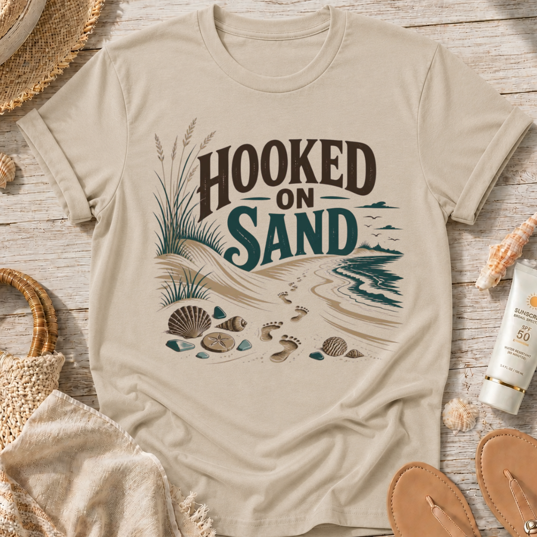 Hooked on Sand Beach T-Shirt