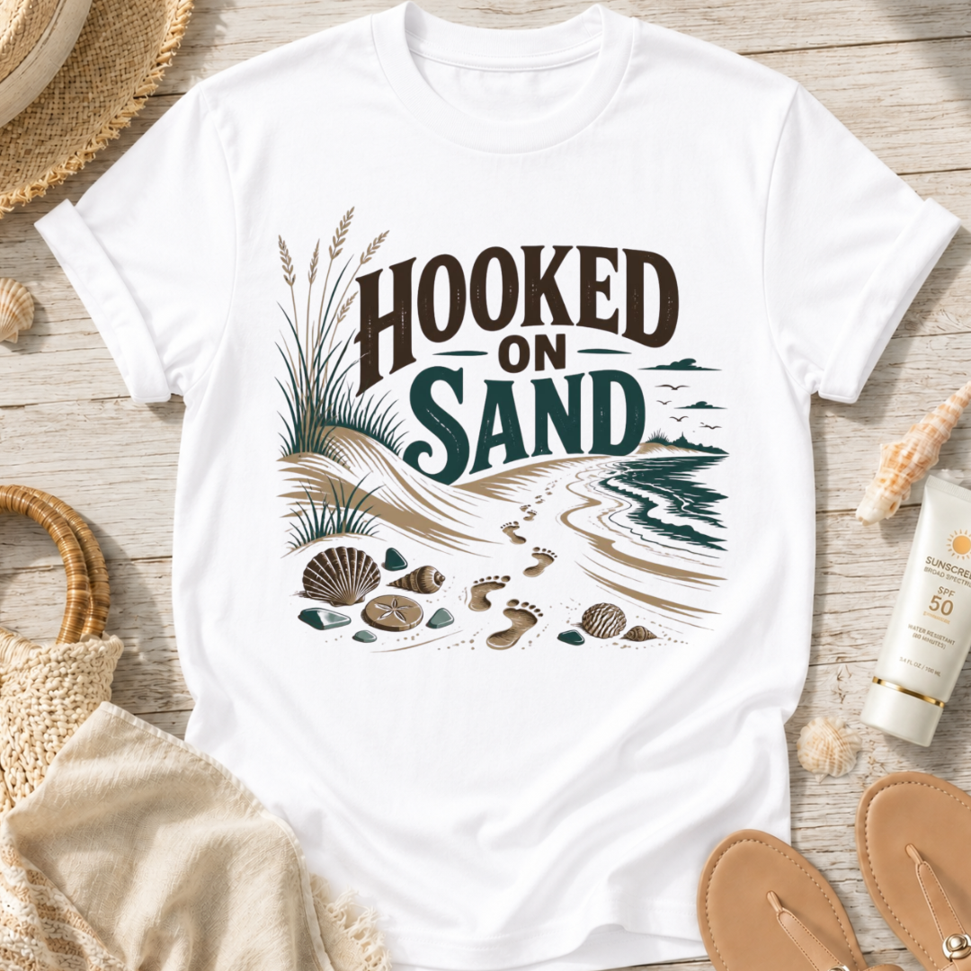 Hooked on Sand Beach T-Shirt