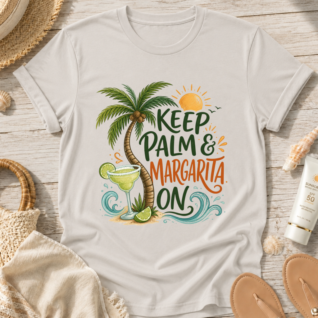Keep Palm & Margarita On T-Shirt