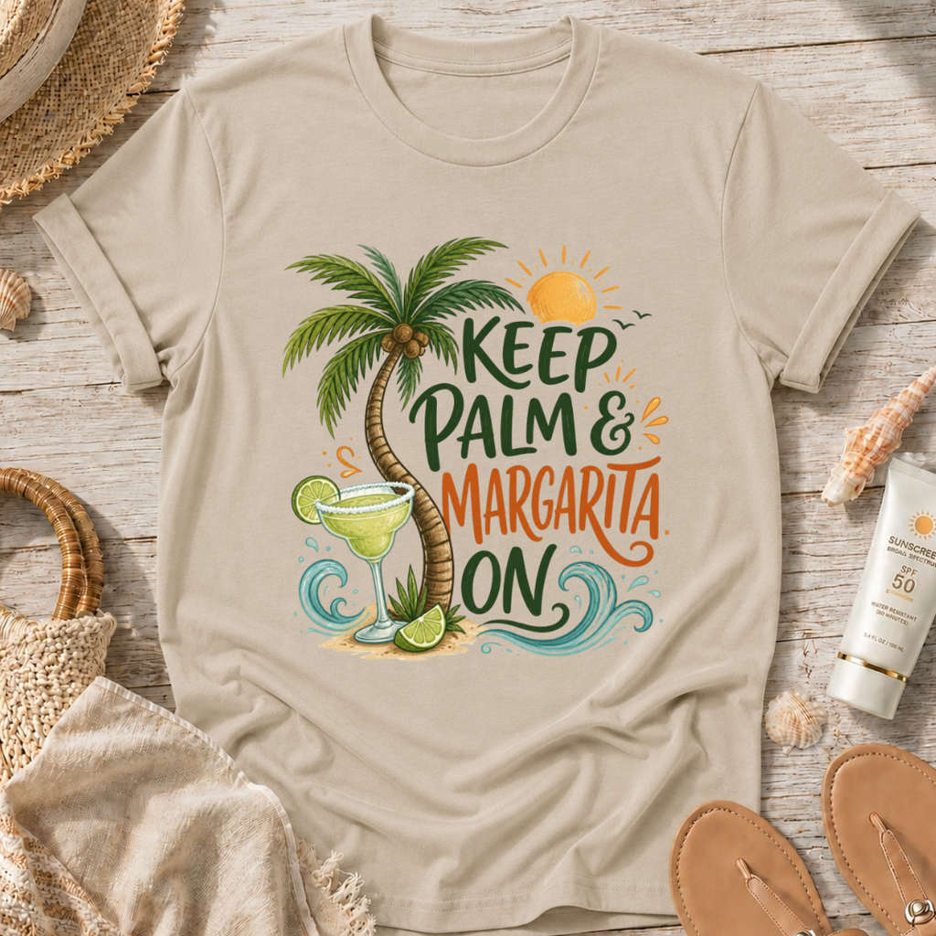 Keep Palm & Margarita On T-Shirt