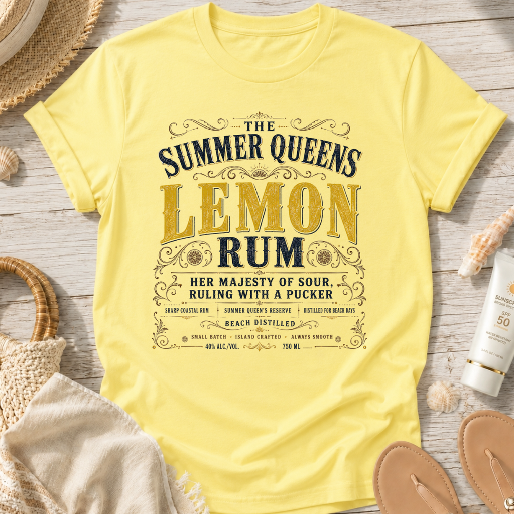 The Summer Queens Lemon Rum Label T-Shirt