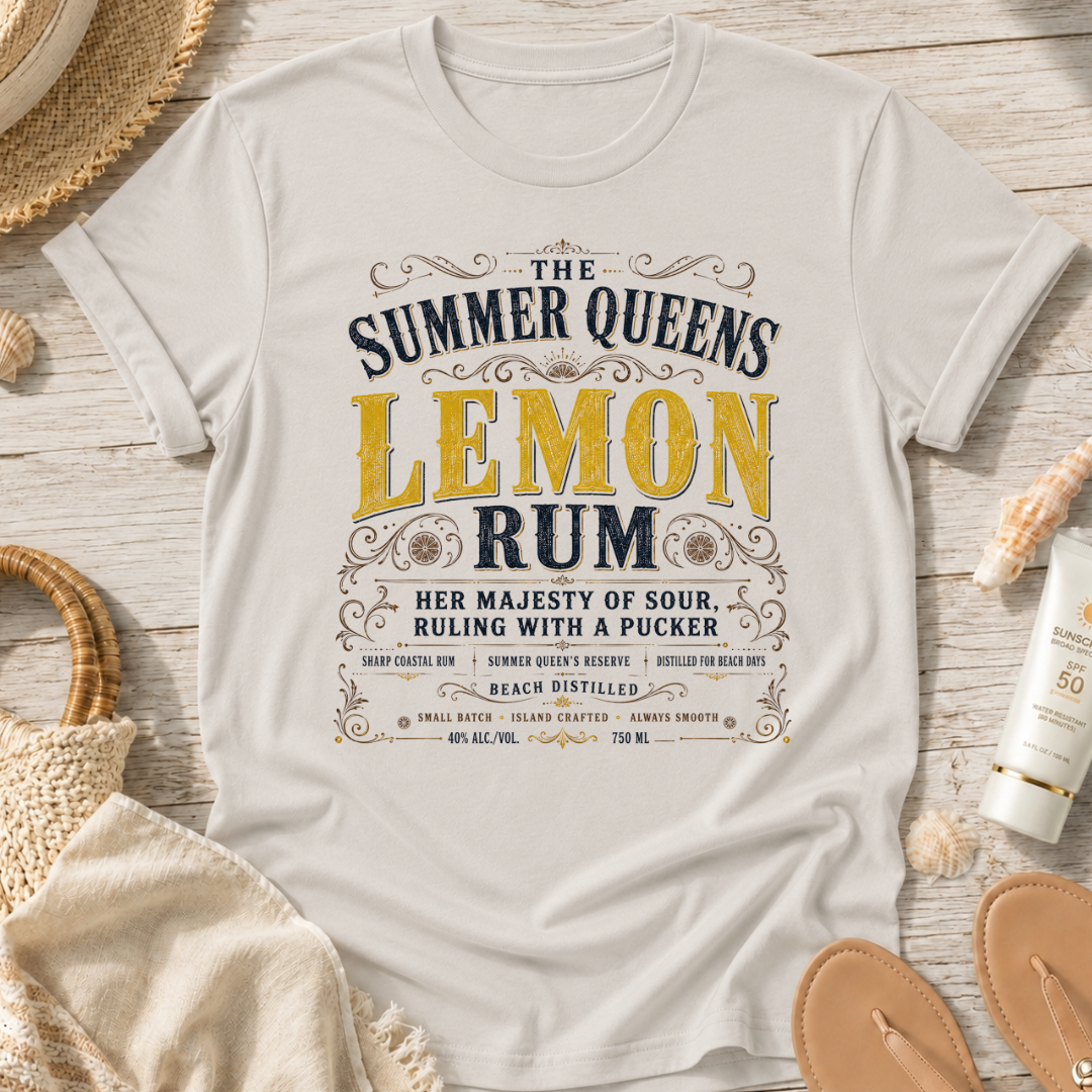 The Summer Queens Lemon Rum Label T-Shirt