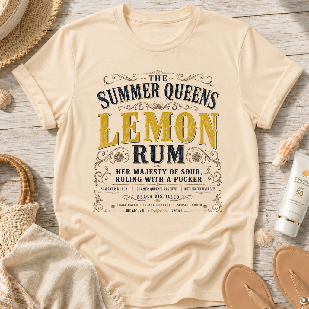 The Summer Queens Lemon Rum Label T-Shirt