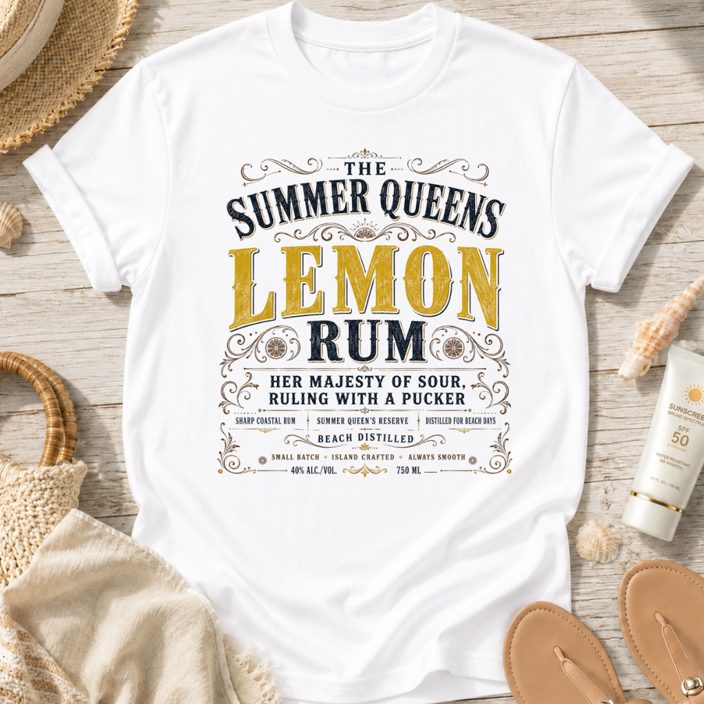 The Summer Queens Lemon Rum Label T-Shirt