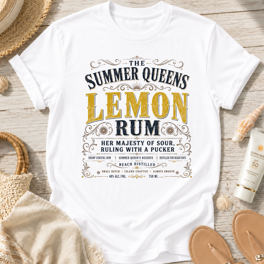 The Summer Queens Lemon Rum Label T-Shirt