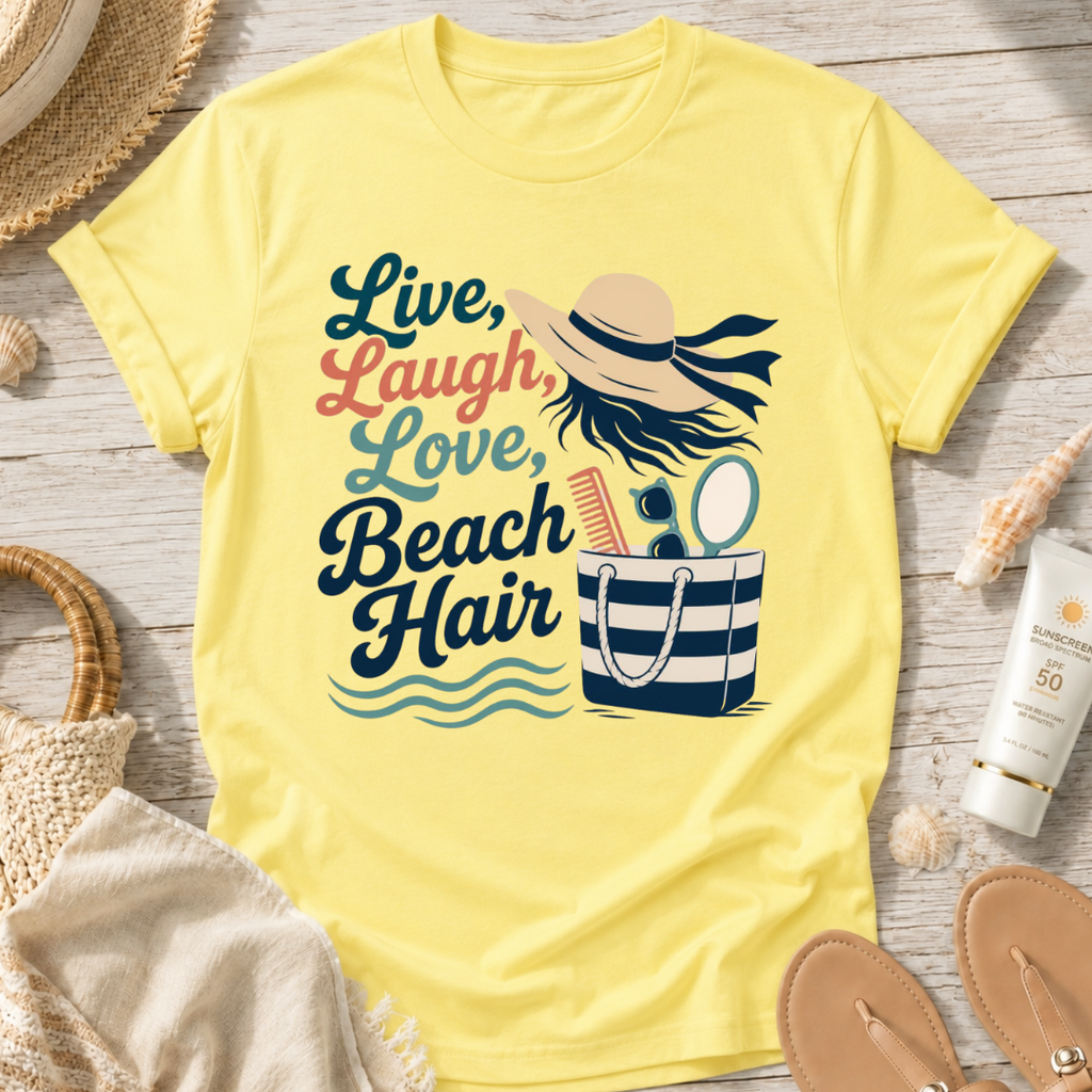 Live, Laugh, Love Beach Hair T-Shirt