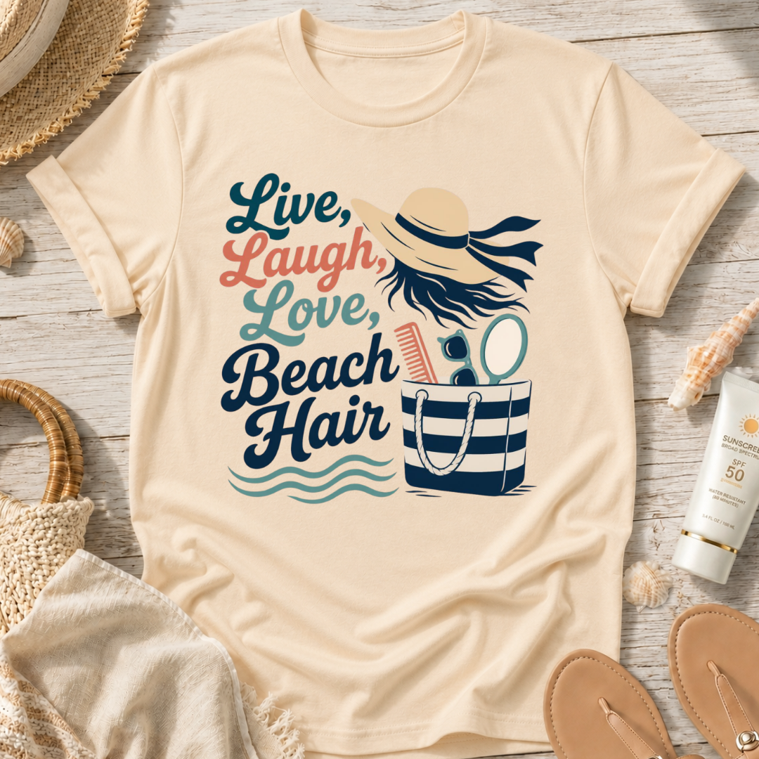 Live, Laugh, Love Beach Hair T-Shirt