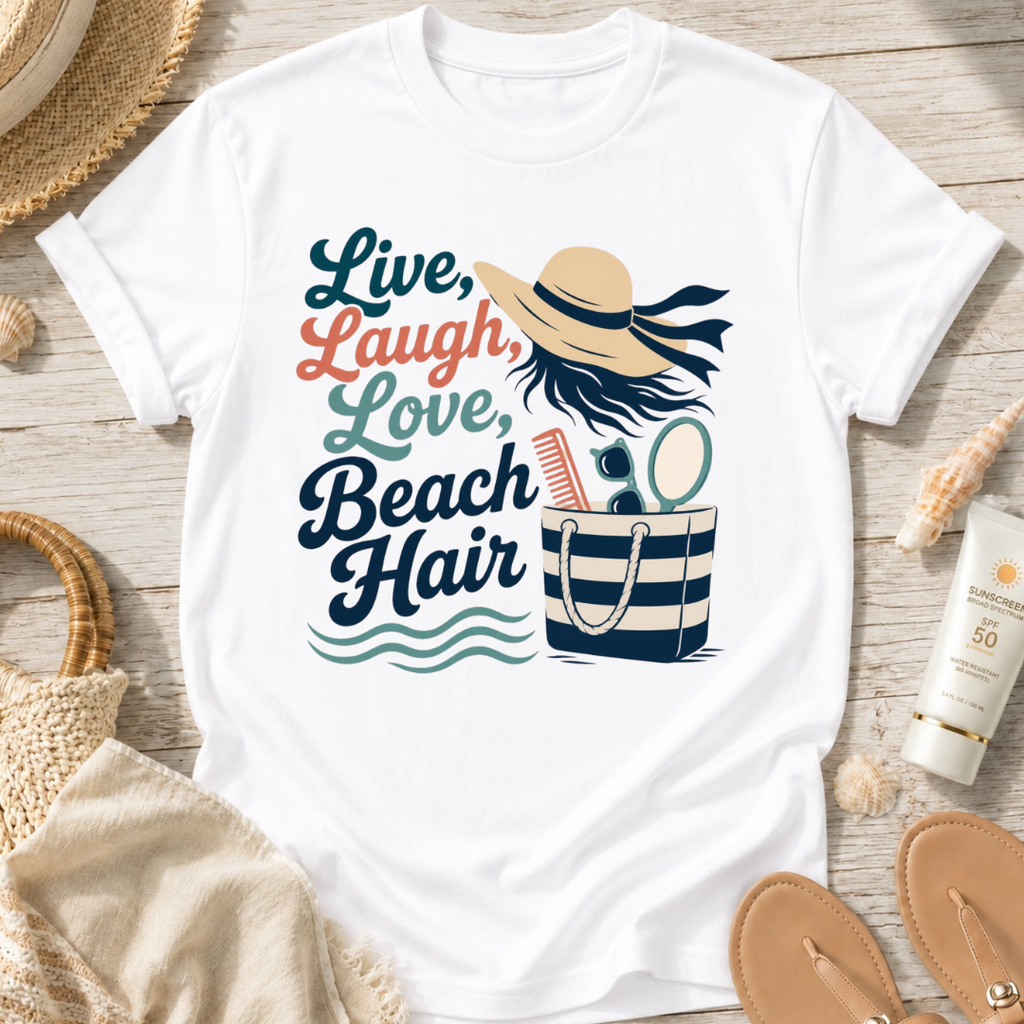 Live, Laugh, Love Beach Hair T-Shirt