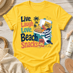 Live, Laugh, Love, Beach Snacks T-Shirt