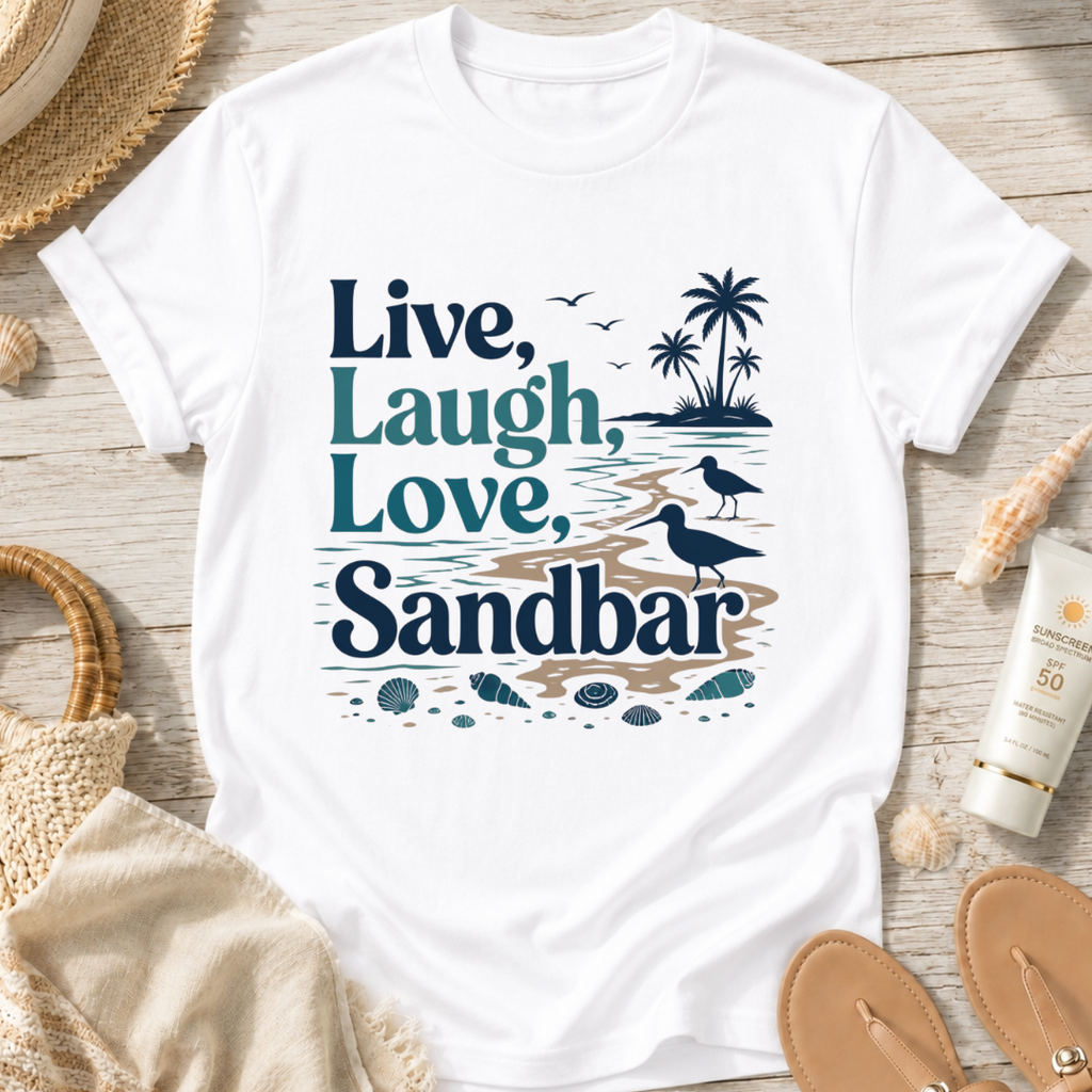 Live, Laugh, Love, Sandbar T-Shirt