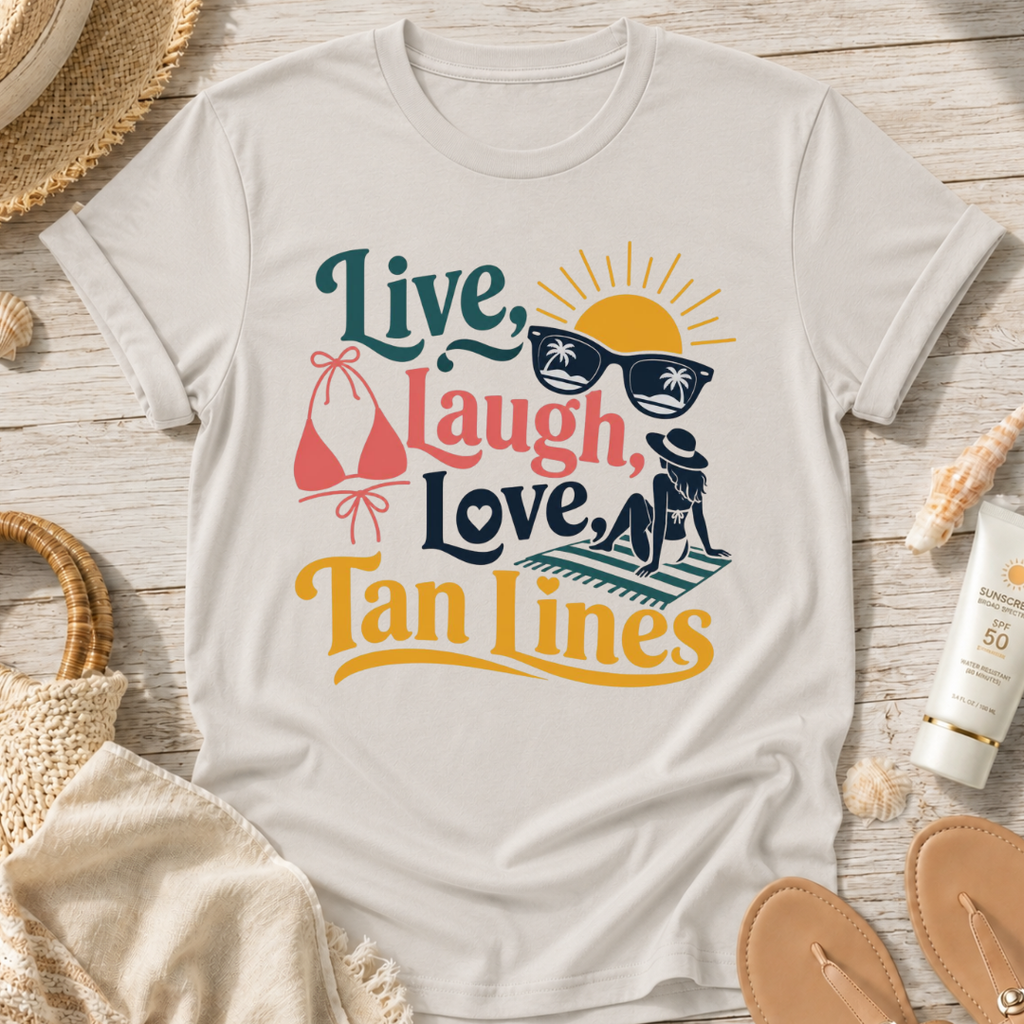 Live, Laugh, Love Tan Lines T-Shirt