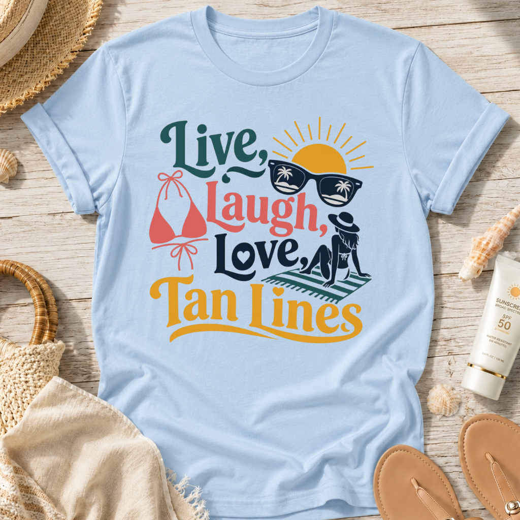 Live, Laugh, Love Tan Lines T-Shirt