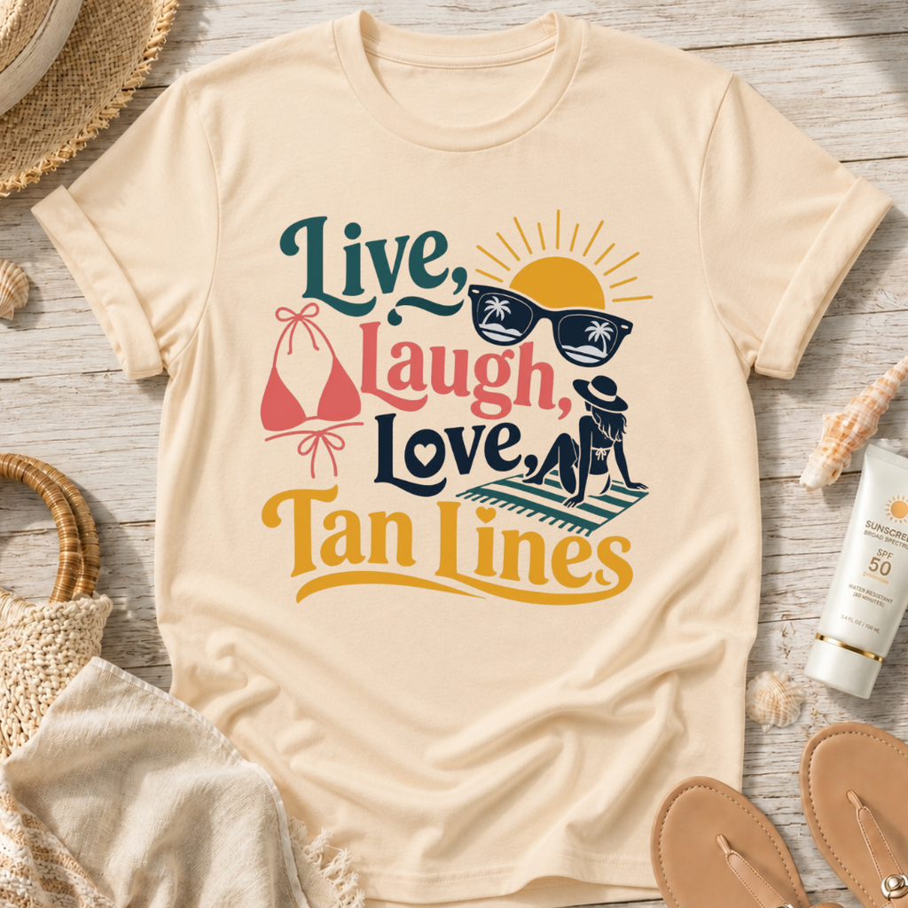 Live, Laugh, Love Tan Lines T-Shirt
