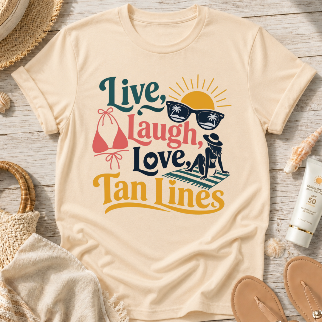 Live, Laugh, Love Tan Lines T-Shirt