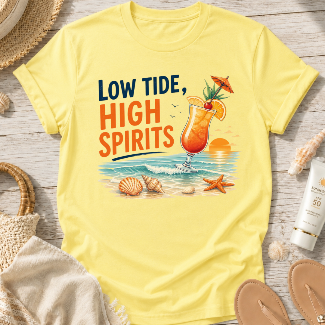 Low Tide, High Spirits Cocktail T-Shirt