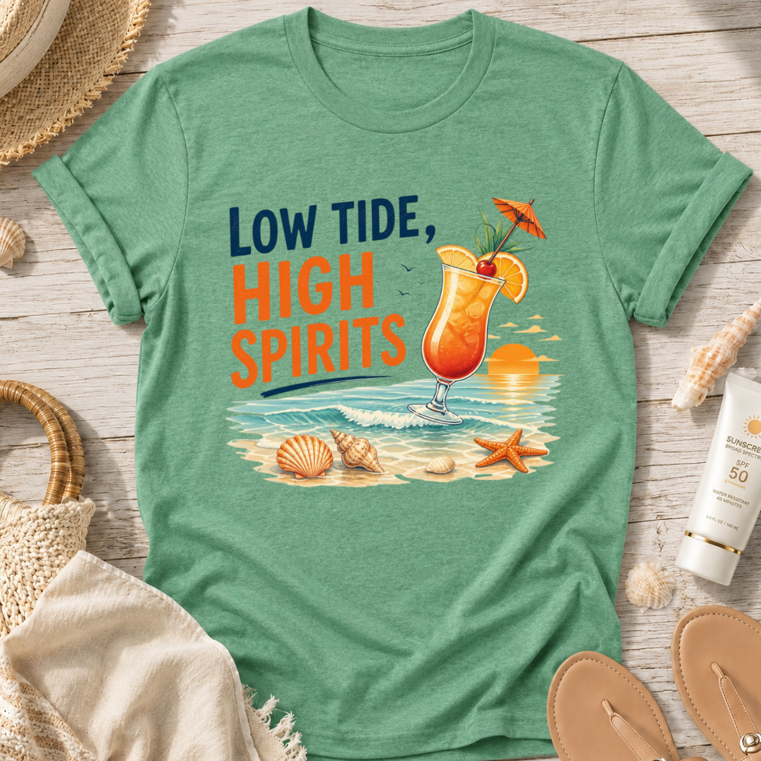 Low Tide, High Spirits Cocktail T-Shirt