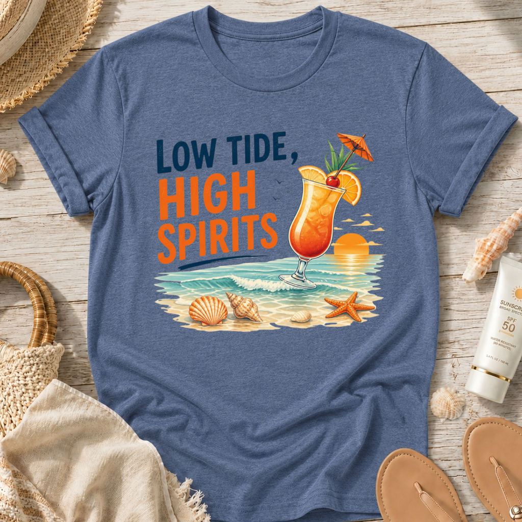 Low Tide, High Spirits Cocktail T-Shirt