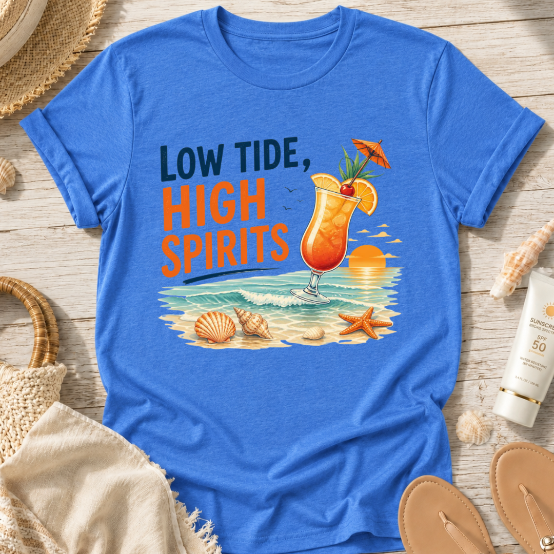 Low Tide, High Spirits Cocktail T-Shirt