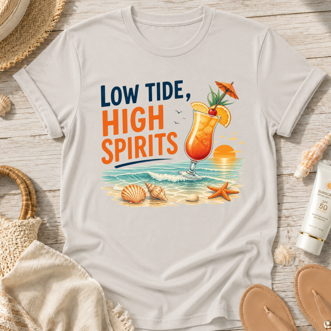 Low Tide, High Spirits Cocktail T-Shirt