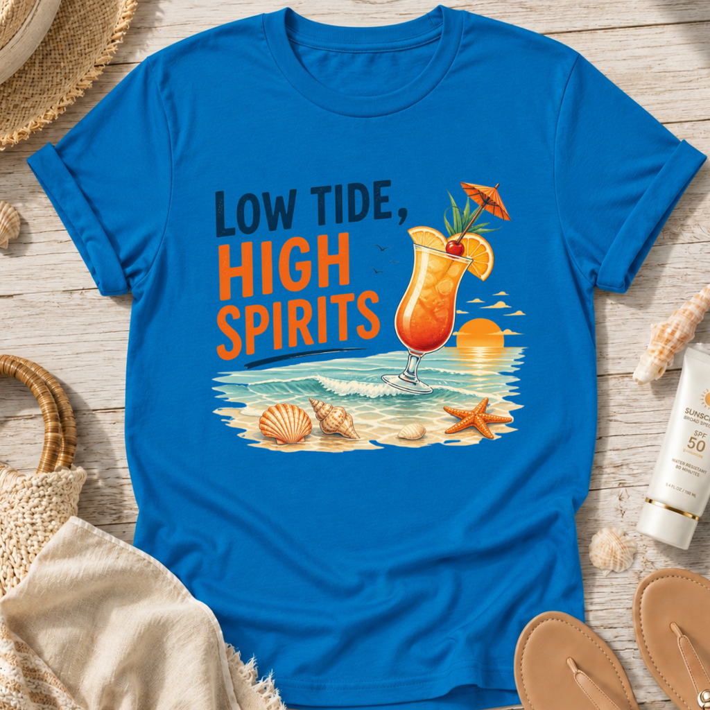 Low Tide, High Spirits Cocktail T-Shirt