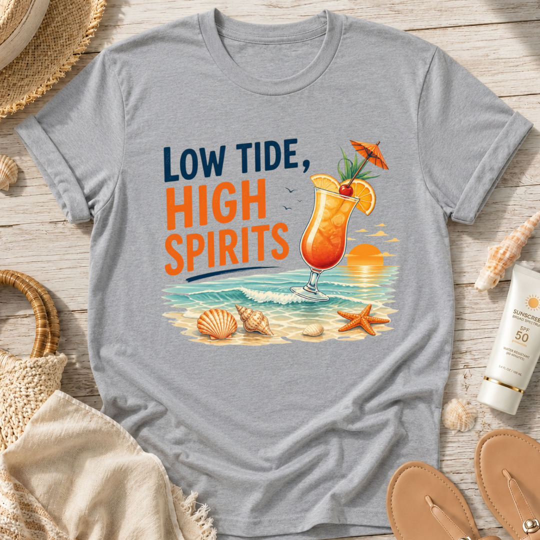 Low Tide, High Spirits Cocktail T-Shirt