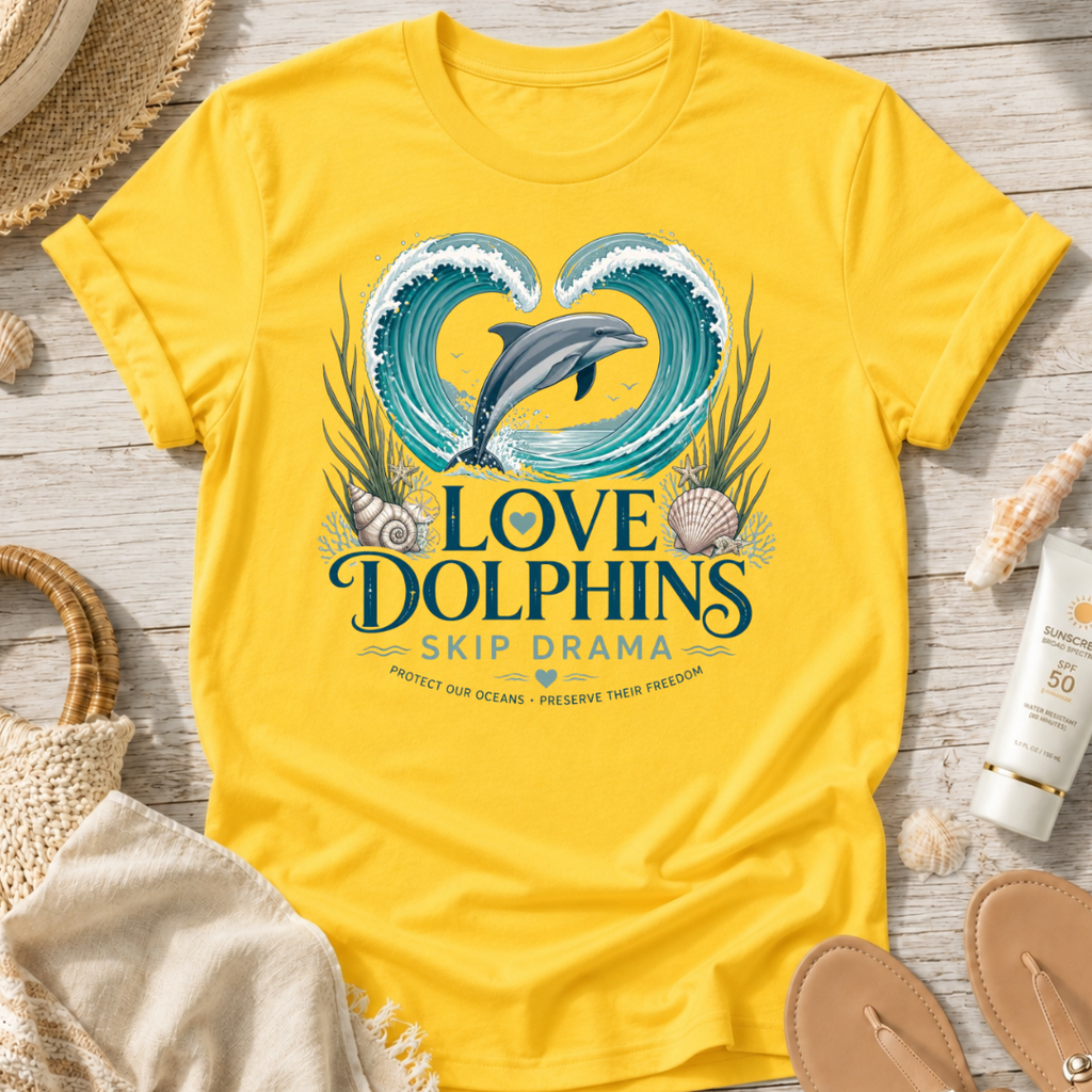 Love Dolphins Skip Drama T-Shirt