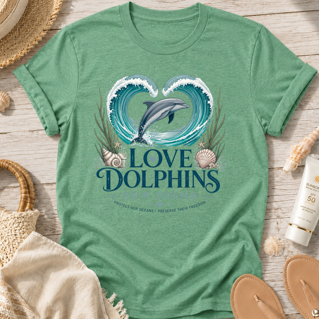 Love Dolphins Skip Drama T-Shirt
