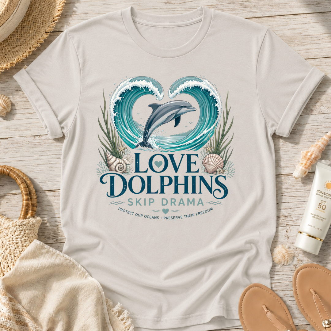Love Dolphins Skip Drama T-Shirt
