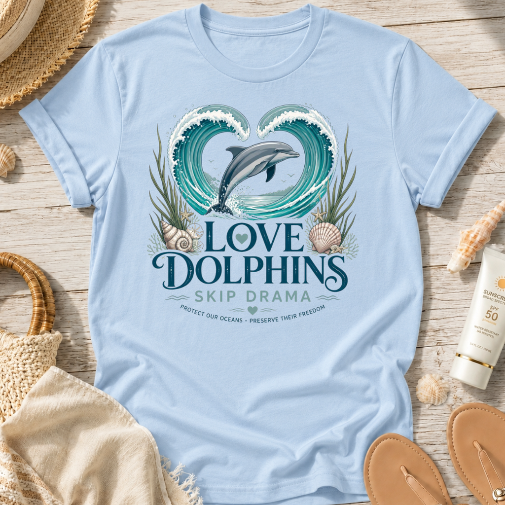 Love Dolphins Skip Drama T-Shirt