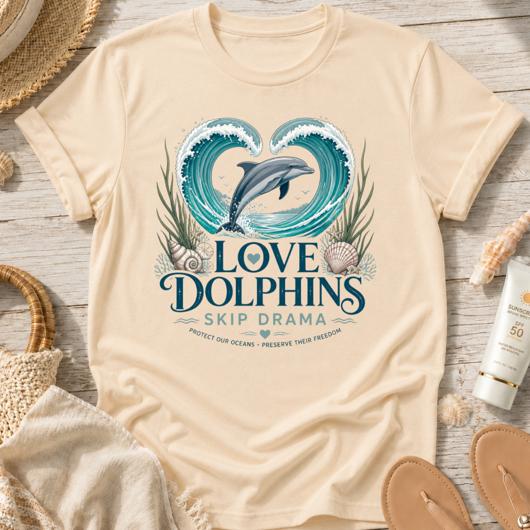 Love Dolphins Skip Drama T-Shirt
