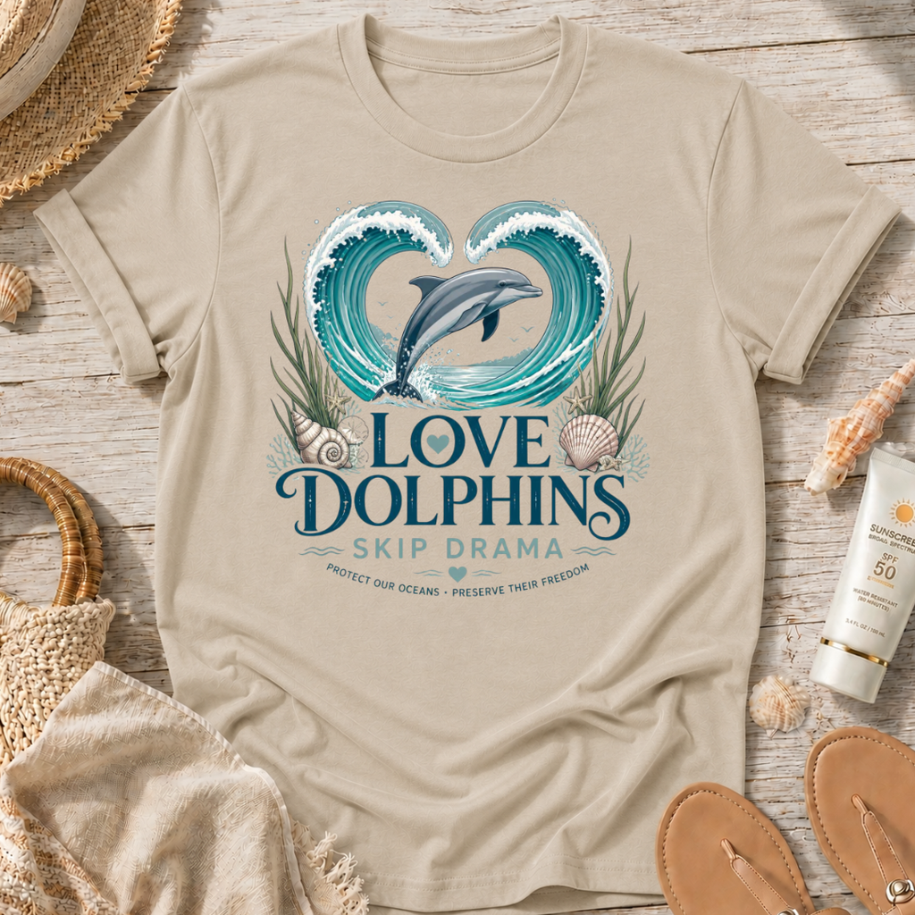Love Dolphins Skip Drama T-Shirt