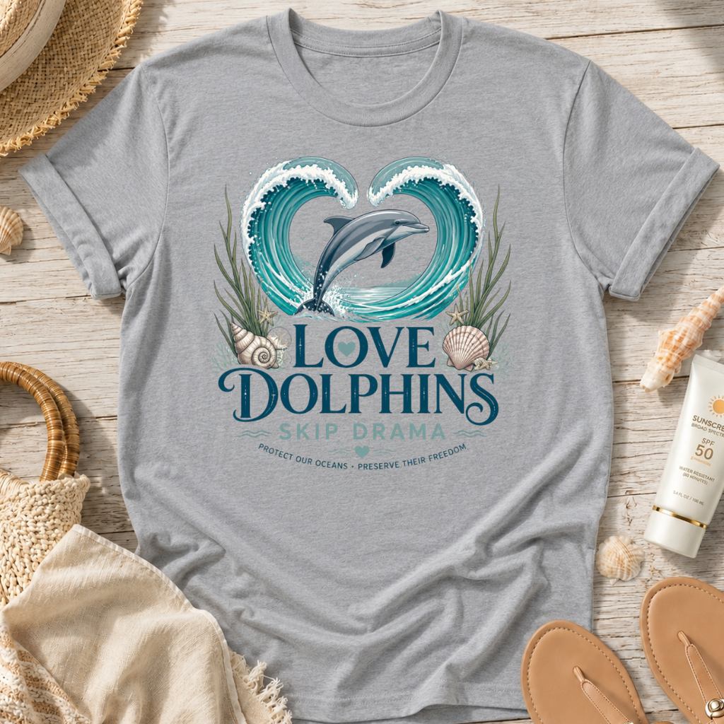 Love Dolphins Skip Drama T-Shirt