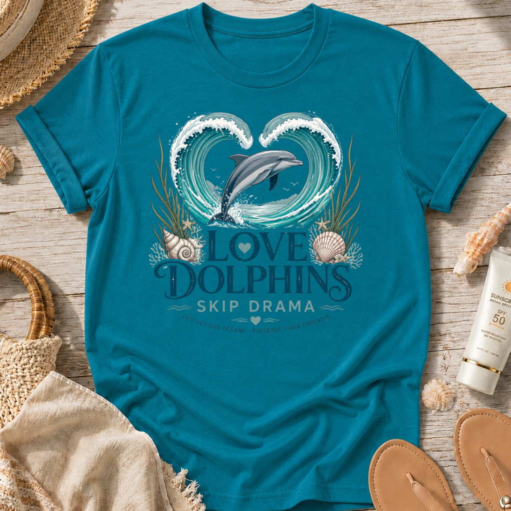 Love Dolphins Skip Drama T-Shirt