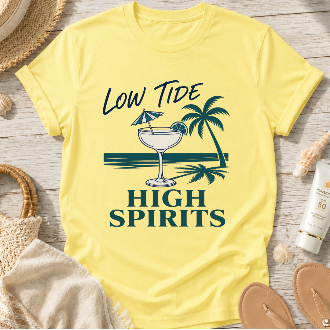 Low Tide High Spirits Cocktail T‑Shirt