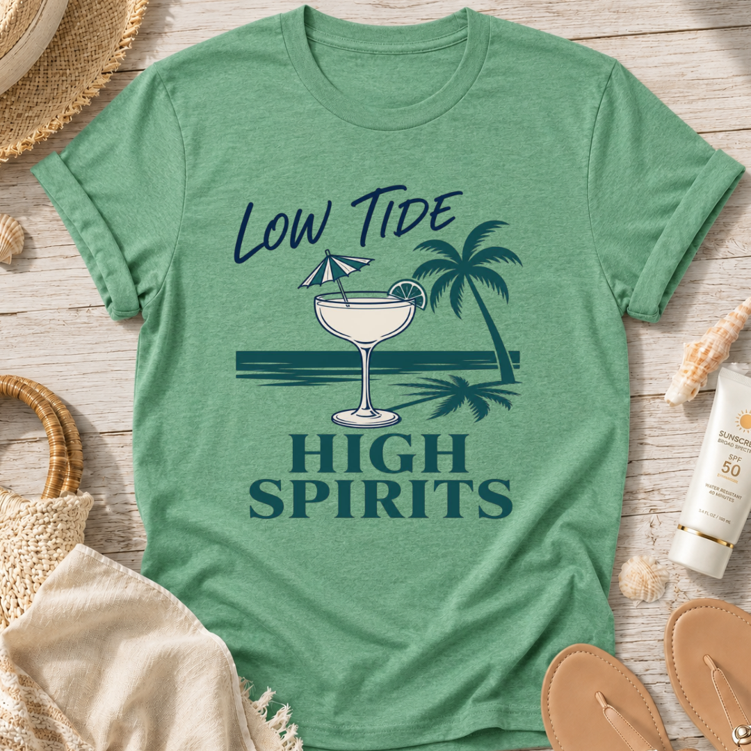 Low Tide High Spirits Cocktail T‑Shirt