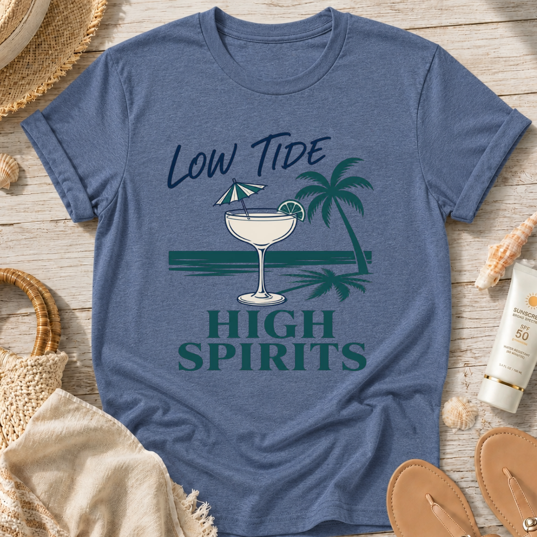 Low Tide High Spirits Cocktail T‑Shirt