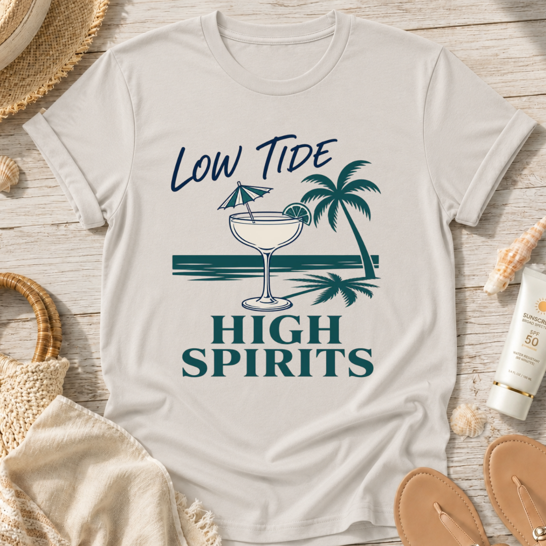 Low Tide High Spirits Cocktail T‑Shirt