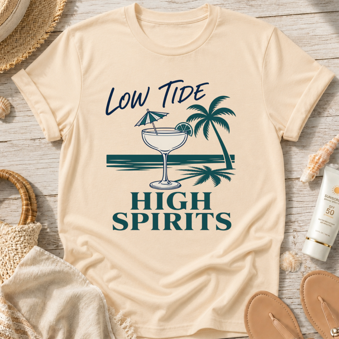 Low Tide High Spirits Cocktail T‑Shirt