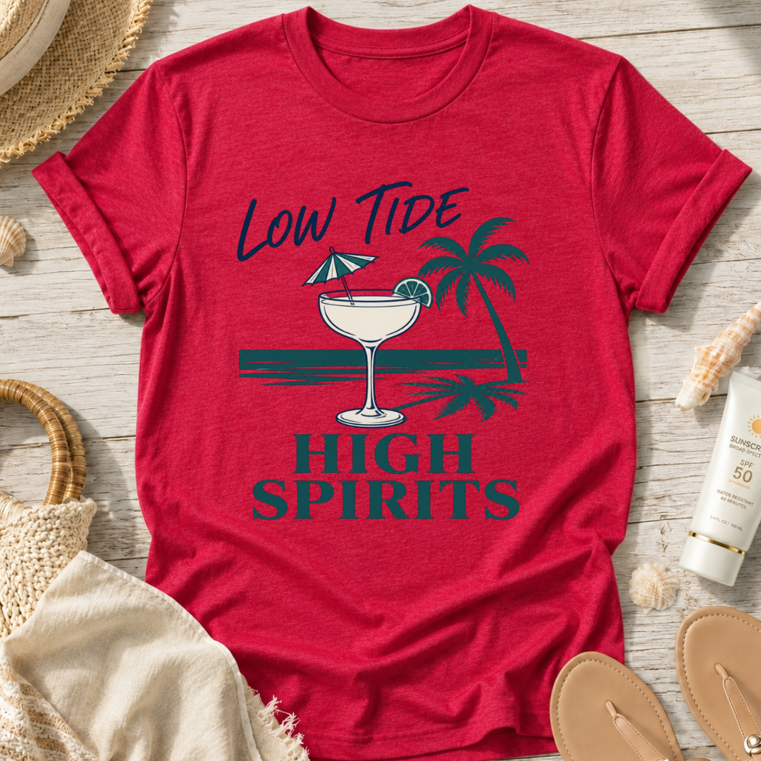 Low Tide High Spirits Cocktail T‑Shirt