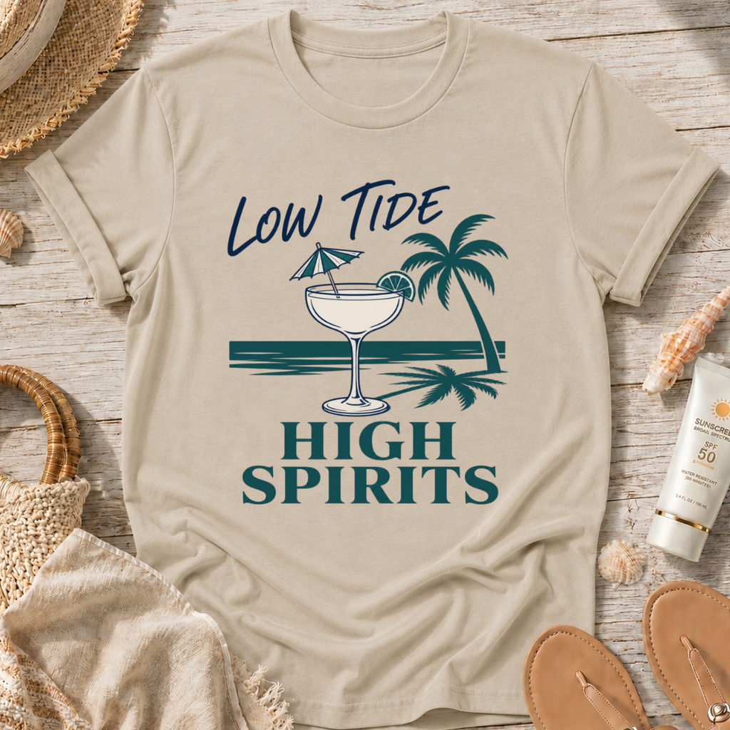 Low Tide High Spirits Cocktail T‑Shirt