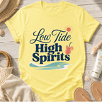 Low Tide, High Spirits Beach T-Shirt