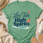 Low Tide, High Spirits Beach T-Shirt