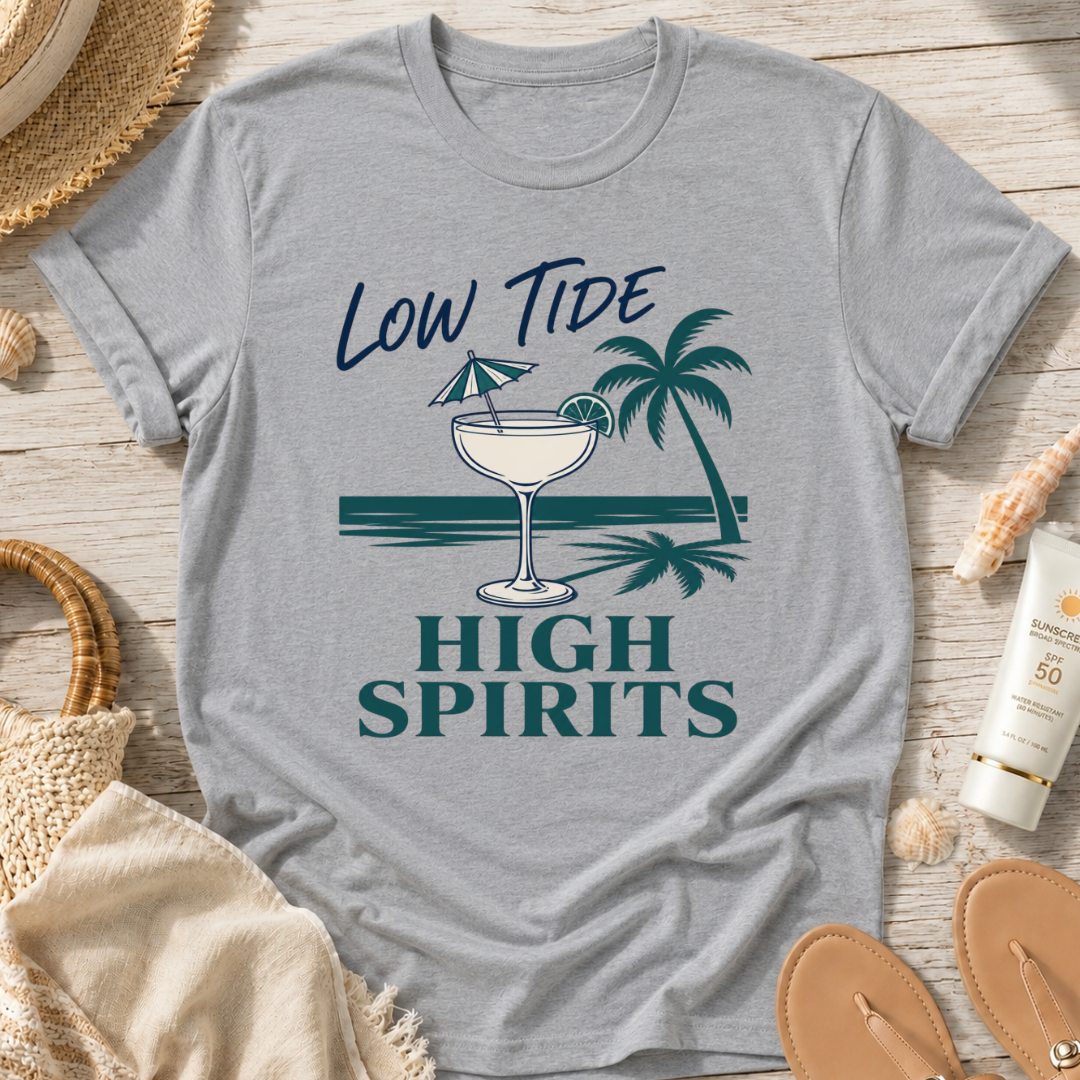 Low Tide High Spirits Cocktail T‑Shirt