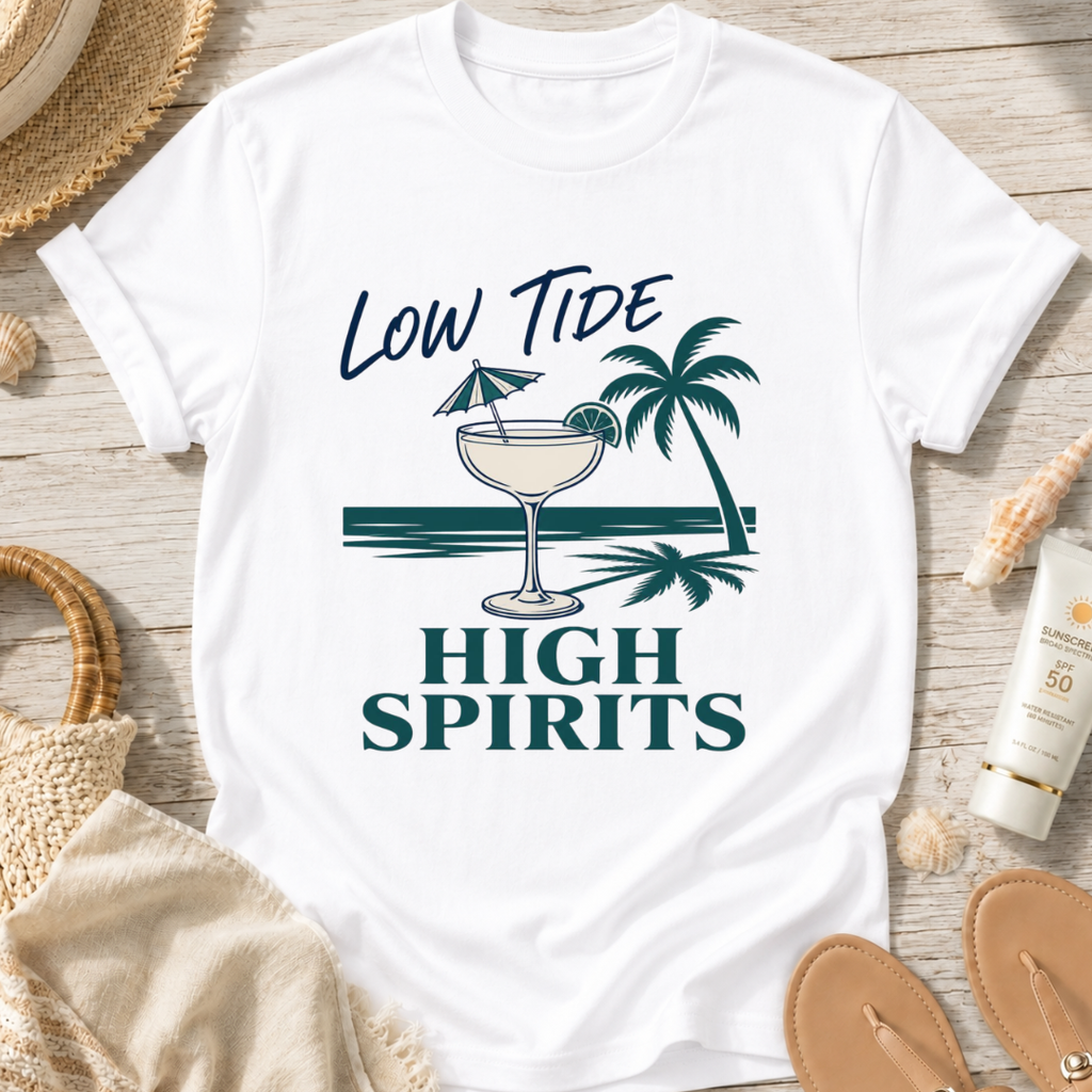 Low Tide High Spirits Cocktail T‑Shirt