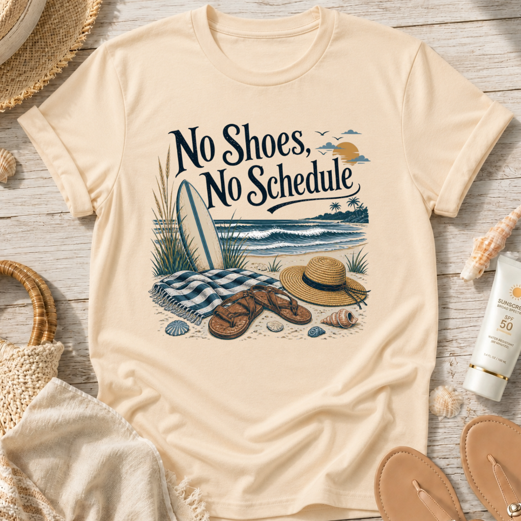 No Shoes No Schedule T‑Shirt