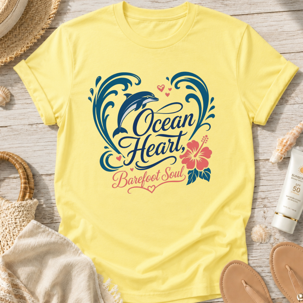 Ocean Heart Barefoot Soul T-Shirt