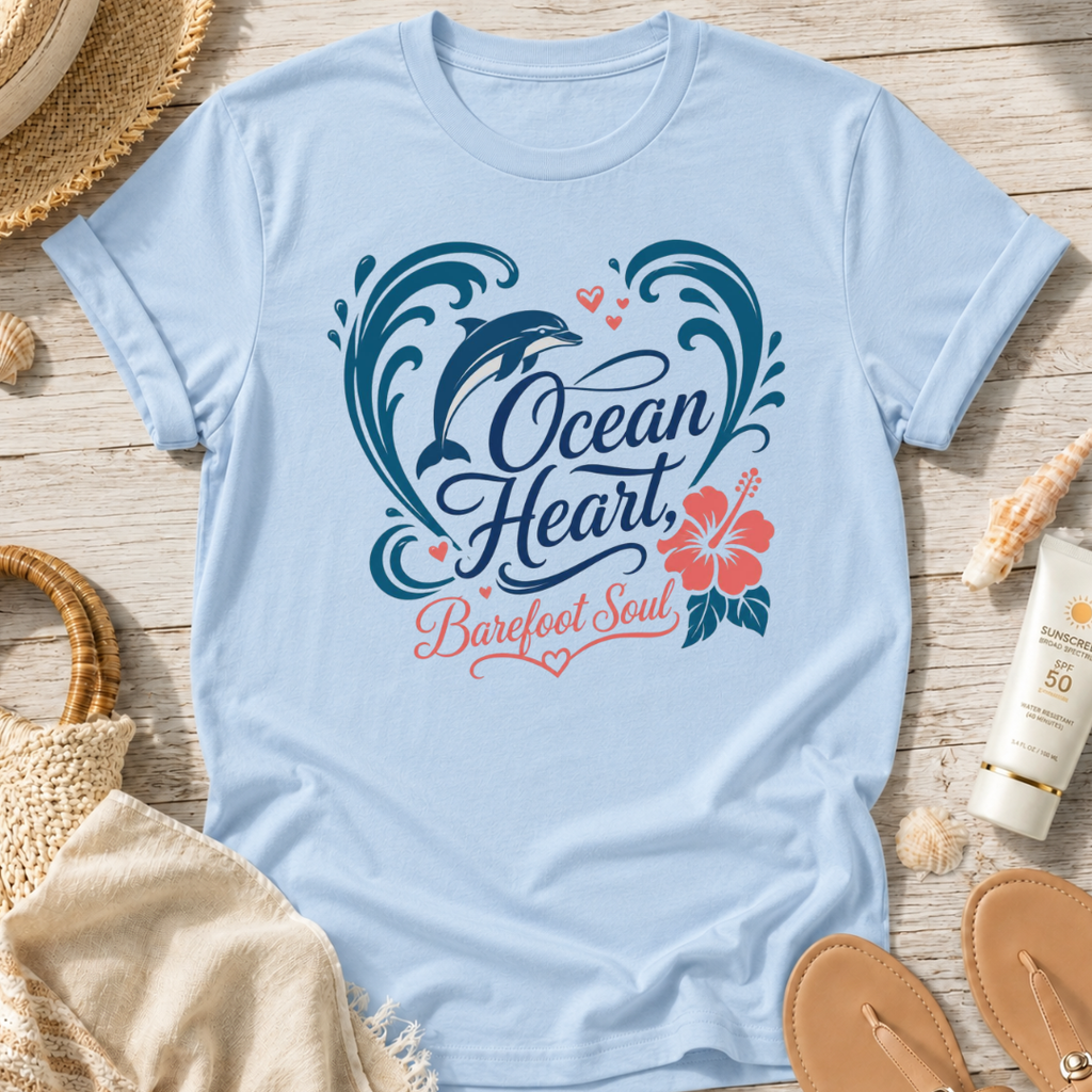 Ocean Heart Barefoot Soul T-Shirt