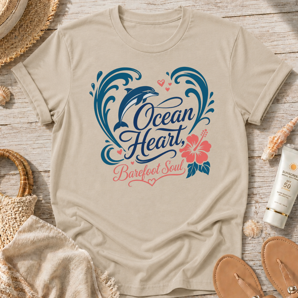 Ocean Heart Barefoot Soul T-Shirt