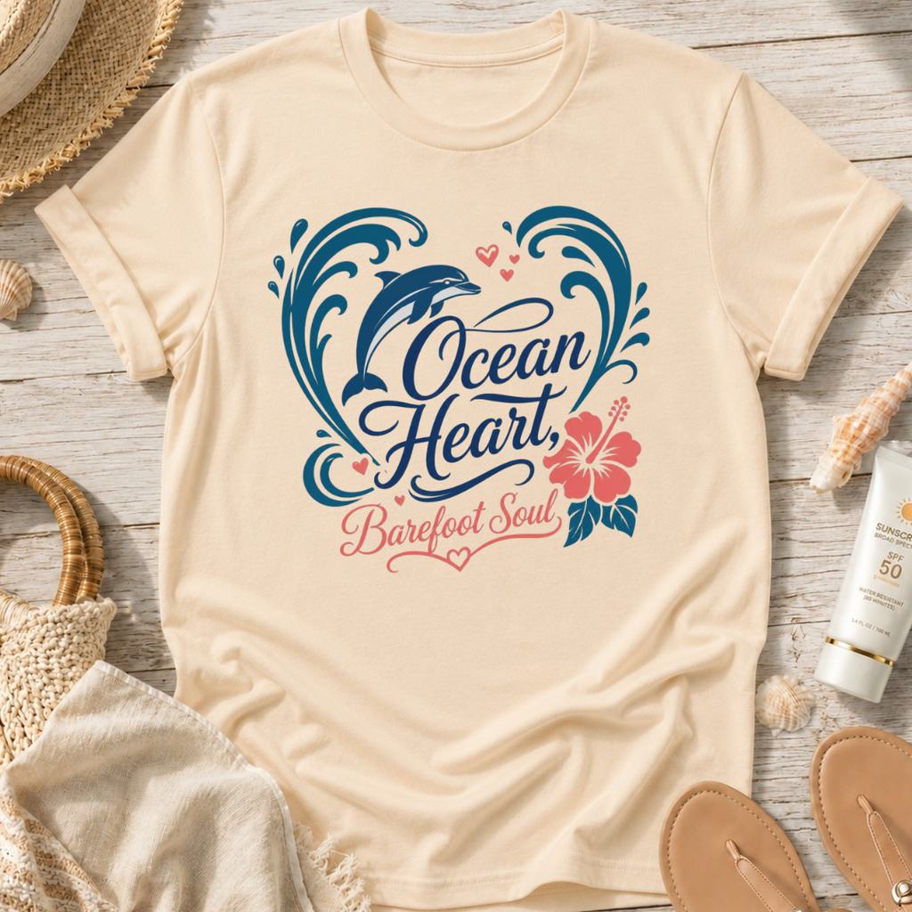 Ocean Heart Barefoot Soul T-Shirt